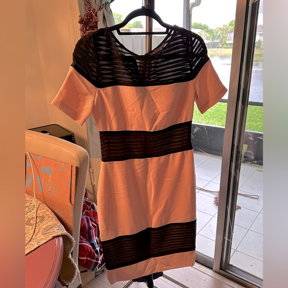 Pink & Black Shortsleeved Dress